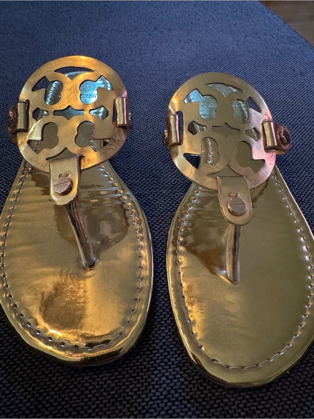 Gold Tory Burch Miller Sandals
